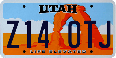 UT license plate Z140TJ