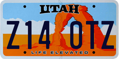 UT license plate Z140TZ