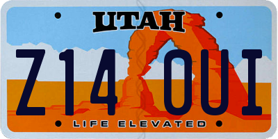 UT license plate Z140UI