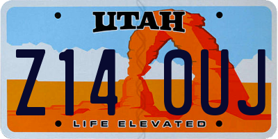 UT license plate Z140UJ