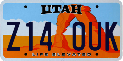 UT license plate Z140UK