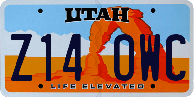 UT license plate Z140WC