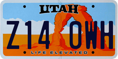UT license plate Z140WH