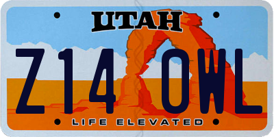 UT license plate Z140WL