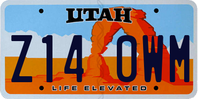 UT license plate Z140WM