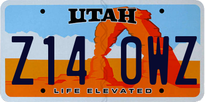 UT license plate Z140WZ