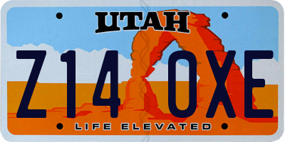 UT license plate Z140XE