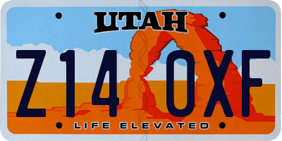 UT license plate Z140XF