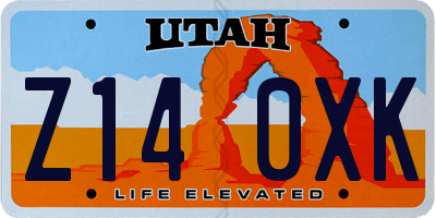 UT license plate Z140XK