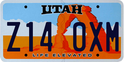 UT license plate Z140XM