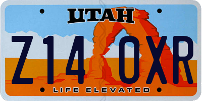 UT license plate Z140XR