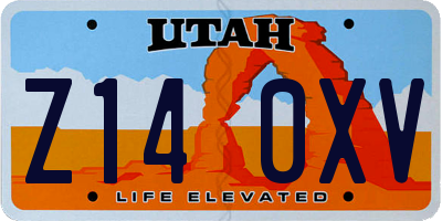 UT license plate Z140XV
