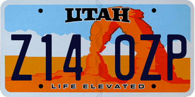 UT license plate Z140ZP