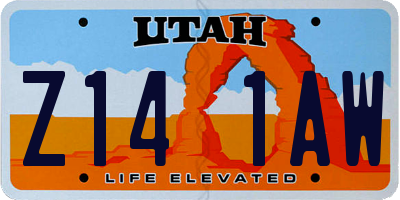 UT license plate Z141AW