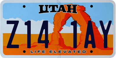 UT license plate Z141AY