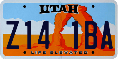UT license plate Z141BA