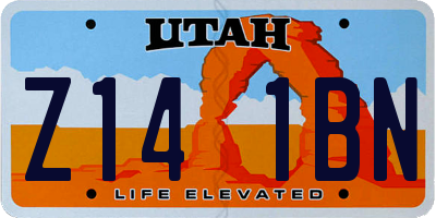 UT license plate Z141BN