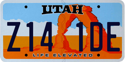UT license plate Z141DE