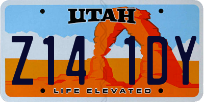 UT license plate Z141DY