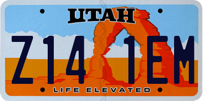 UT license plate Z141EM
