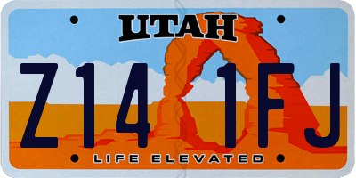UT license plate Z141FJ
