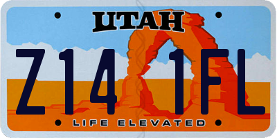 UT license plate Z141FL