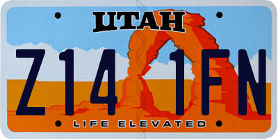 UT license plate Z141FN