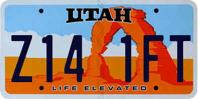 UT license plate Z141FT