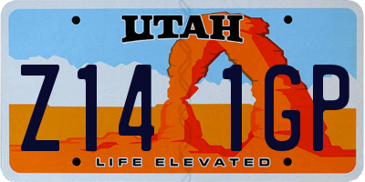 UT license plate Z141GP
