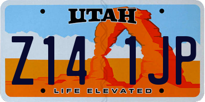 UT license plate Z141JP
