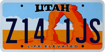UT license plate Z141JS