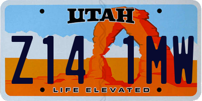 UT license plate Z141MW