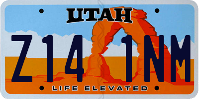 UT license plate Z141NM