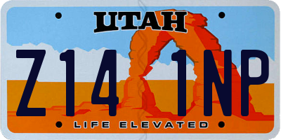 UT license plate Z141NP