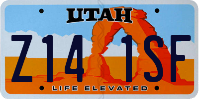UT license plate Z141SF