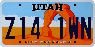 UT license plate Z141WN