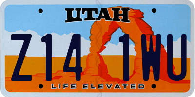 UT license plate Z141WU