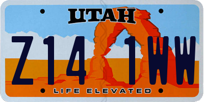 UT license plate Z141WW