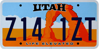 UT license plate Z141ZT