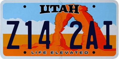 UT license plate Z142AI