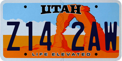 UT license plate Z142AW