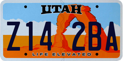 UT license plate Z142BA