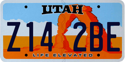 UT license plate Z142BE