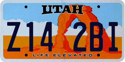 UT license plate Z142BI