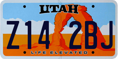 UT license plate Z142BJ
