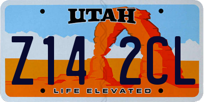 UT license plate Z142CL