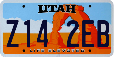 UT license plate Z142EB