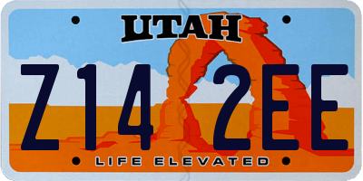 UT license plate Z142EE