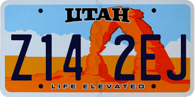 UT license plate Z142EJ