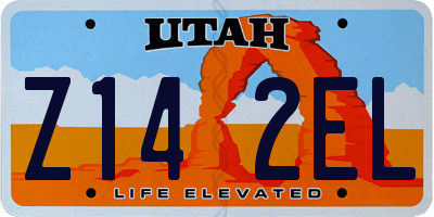 UT license plate Z142EL